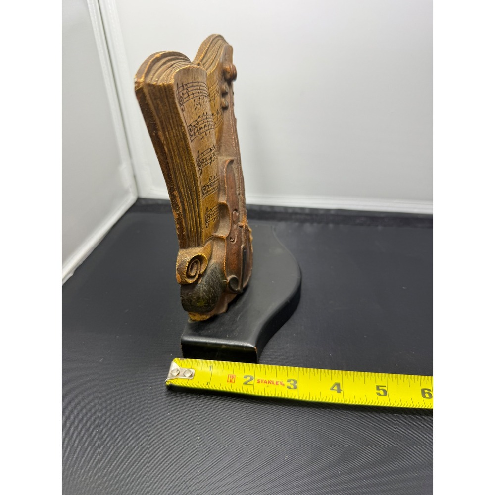 Vintage Syroco Wood Violin Music Book Statue Figurine Decor collectible - Picture 8 of 9